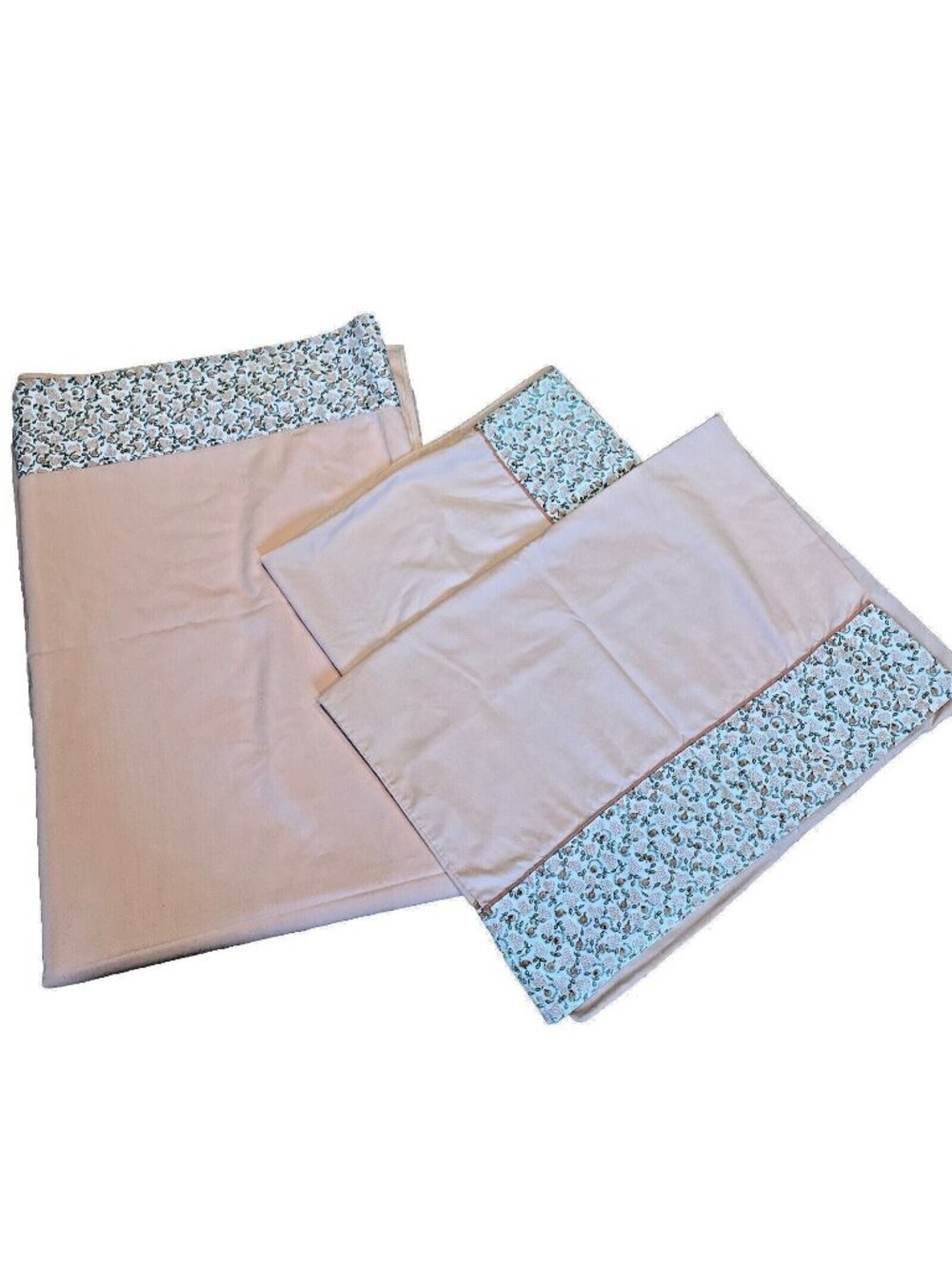 Vintage Cannon Royal Family Twin Size Flat Sheet & Pillowcase Pastel Ditsy Print